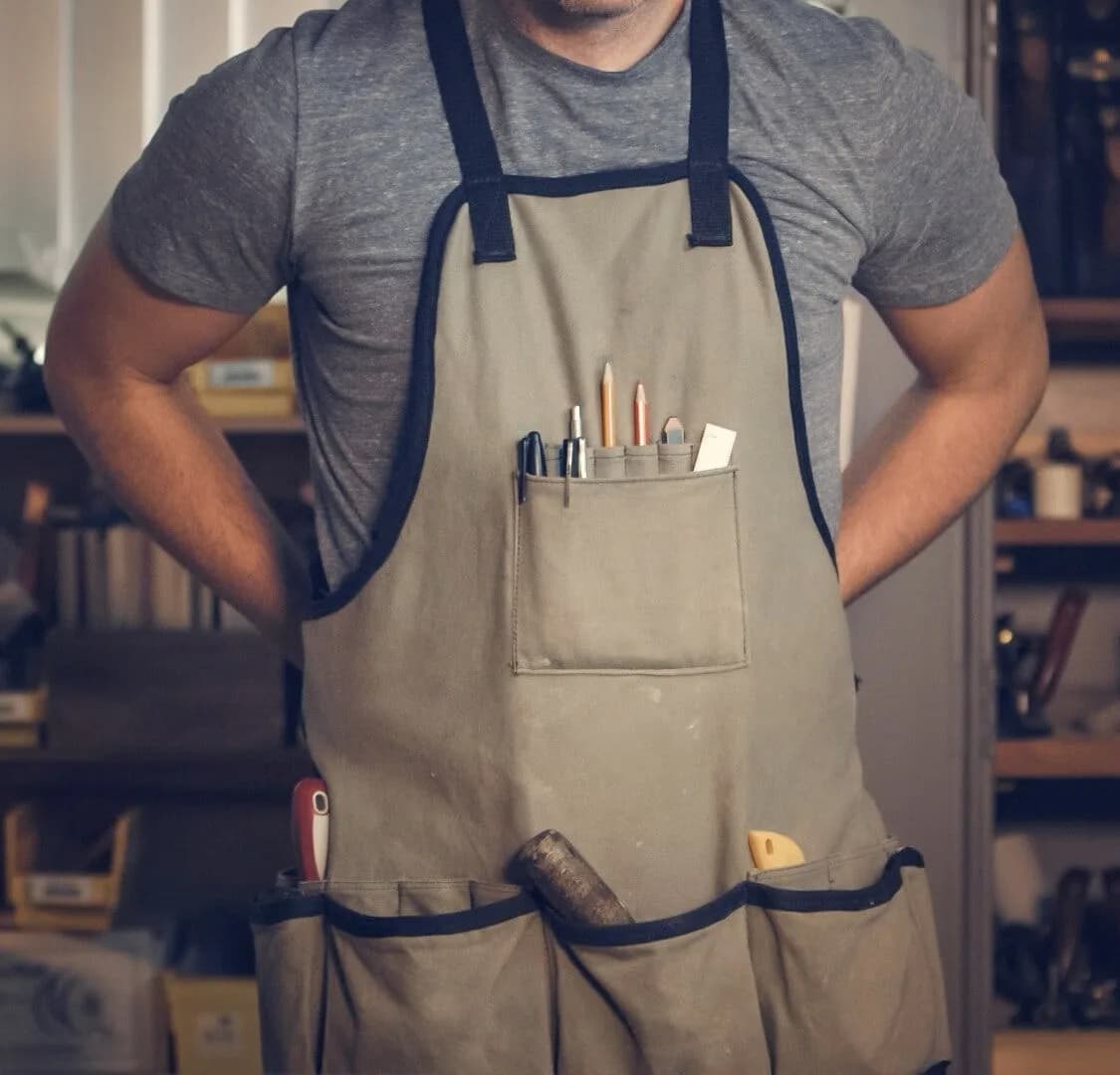 مريلة عمل دنيم خفيف 100 سم أسود