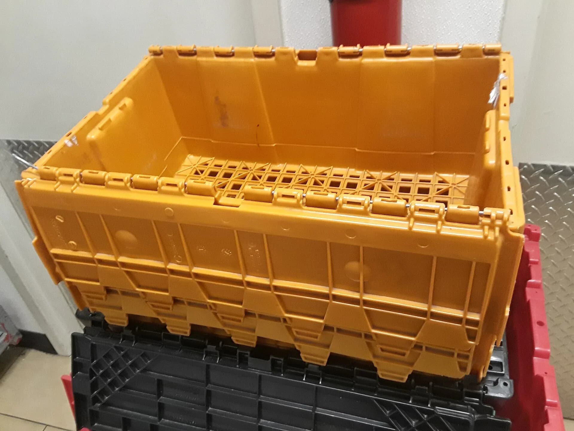 صندوق بلاستيك بولي إيثيلين عالي الكثافة (HDPE) 60 لتر 40×30×25 سم رمادي